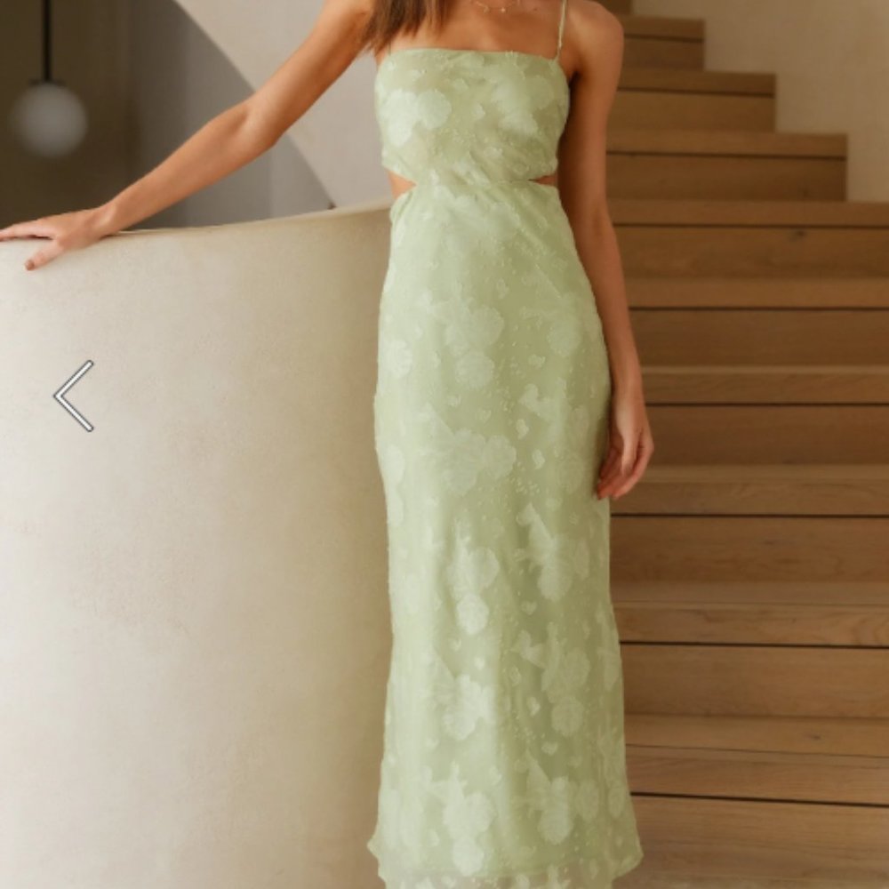NWT Fortunate One Sage Floral Midi Dress